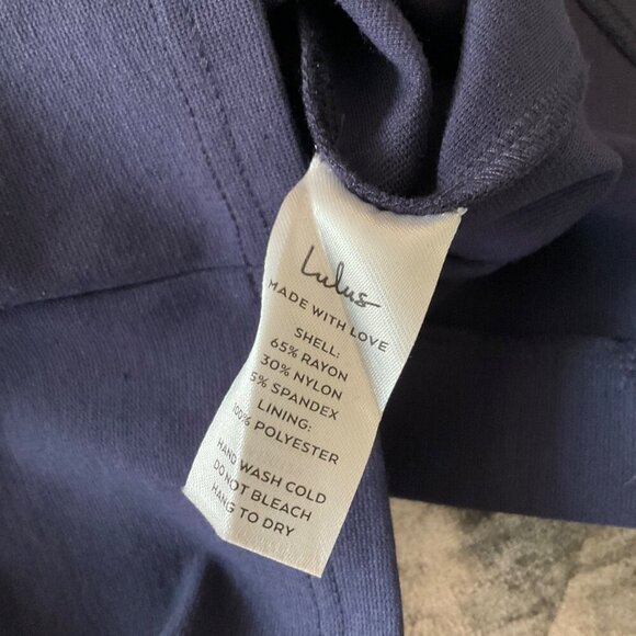 NWT Lulus Navy Blue Midi Bodycon Dress Size S knee length stretch spaghetti - Picture 5 of 10